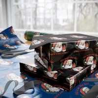 Funny Santa He is On the List Christmas Wrapping Paper Roll Sassy Retro Holiday Humor - Wonder Print Shop