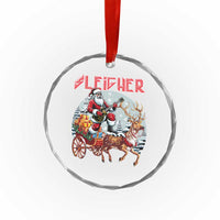Funny Santa Heavy Metal Christmas Crystal Glass Ornament Sleigher Xmas Rock & Roll - Wonder Print Shop