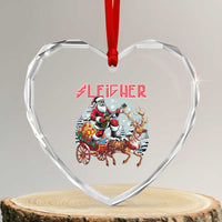 Funny Santa Heavy Metal Christmas Heart Crystal Glass Ornament Sleigher Xmas Rock & Roll - Wonder Print Shop