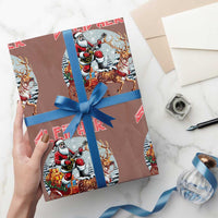 Funny Santa Heavy Metal Christmas Wrapping Paper Roll Sleigher Xmas Rock & Roll - Wonder Print Shop