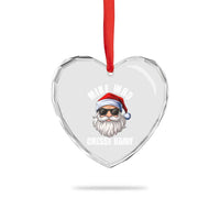 Funny Santa Jokes Heart Crystal Glass Ornament Mike Who Chesse Hairy Inappropriate Adult Humor Christmas - Wonder Print Shop