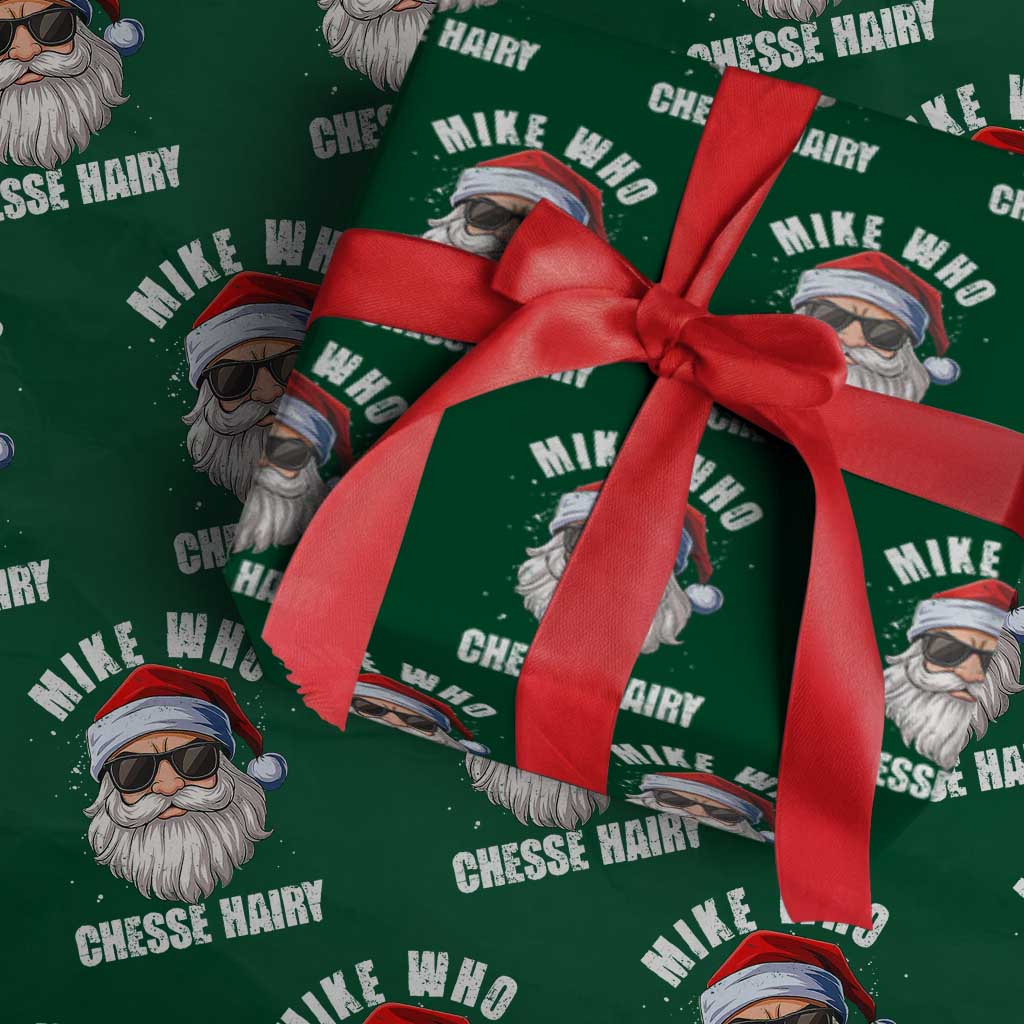 Funny Santa Jokes Wrapping Paper Roll Mike Who Chesse Hairy Inappropriate Adult Humor Christmas - Wonder Print Shop