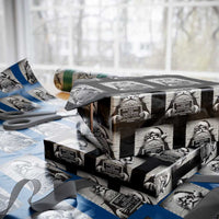 Funny Santa Mugshot Wrapping Paper Roll Naughty Christmas Festive Vibe