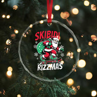 Funny Santa Rizz Xmas Crystal Glass Ornament Retro Skibidi Rizzmas Claus Skating Board Xmas TS02