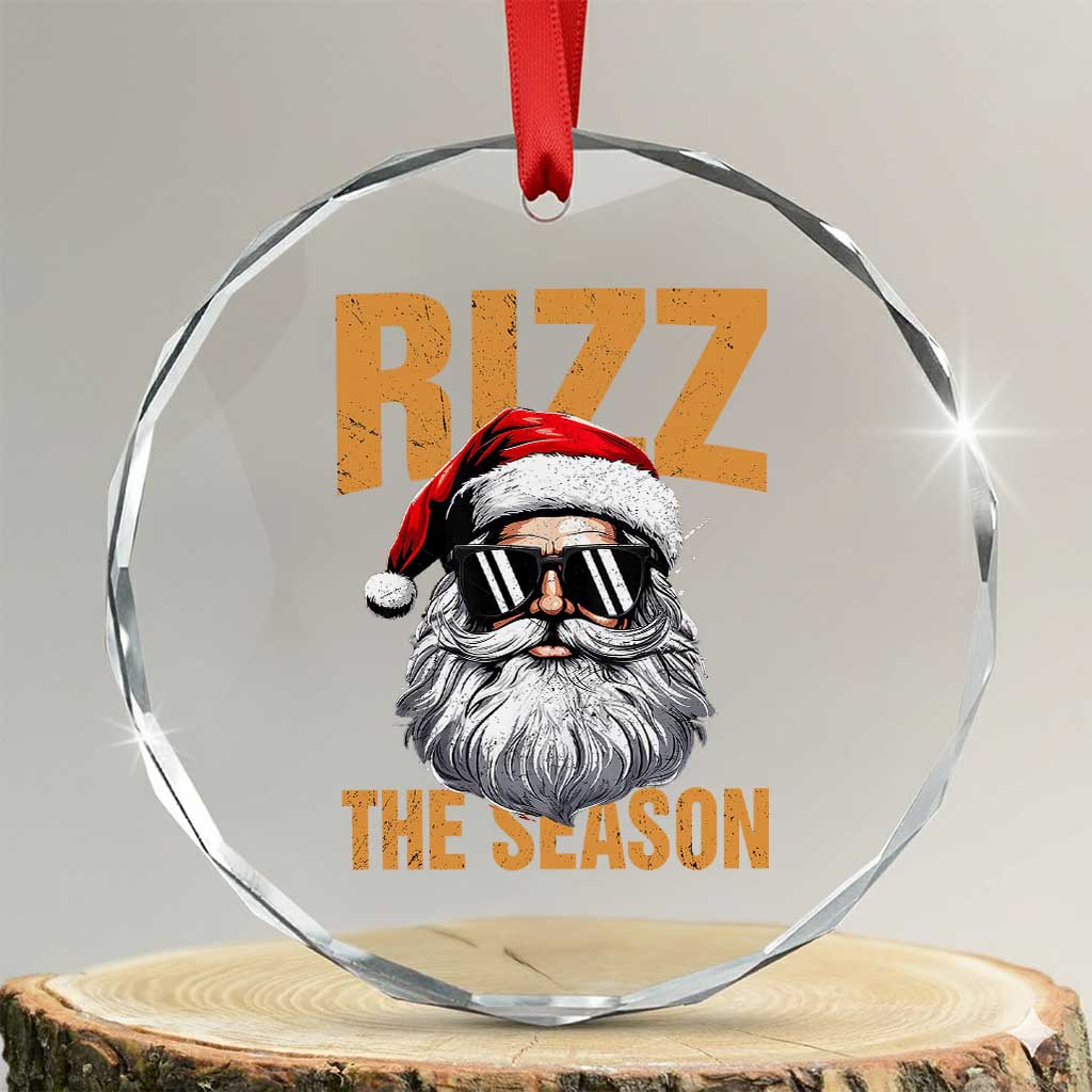 Funny Santa Rizz Xmas Crystal Glass Ornament Rizz The Season TS02
