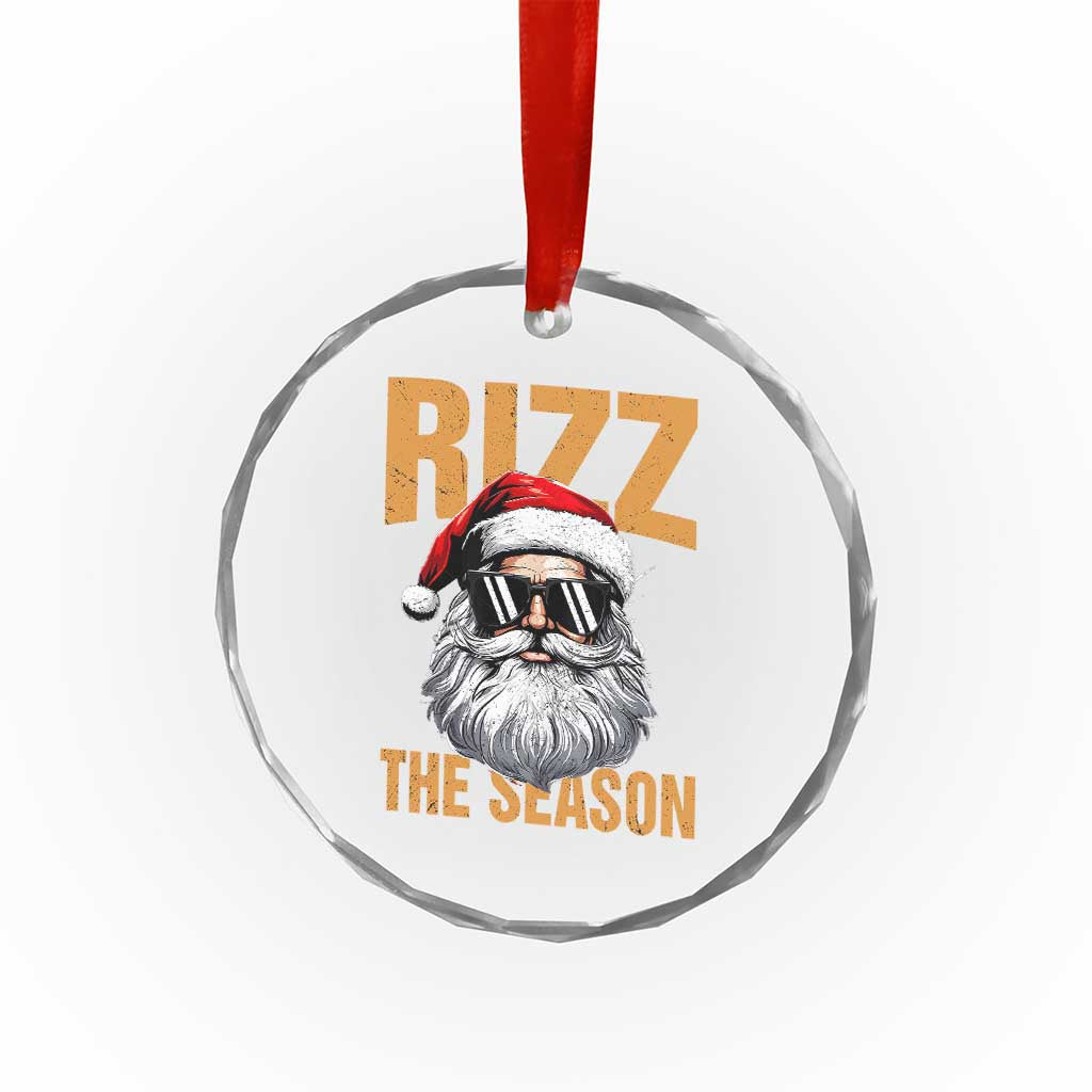 Funny Santa Rizz Xmas Crystal Glass Ornament Rizz The Season TS02