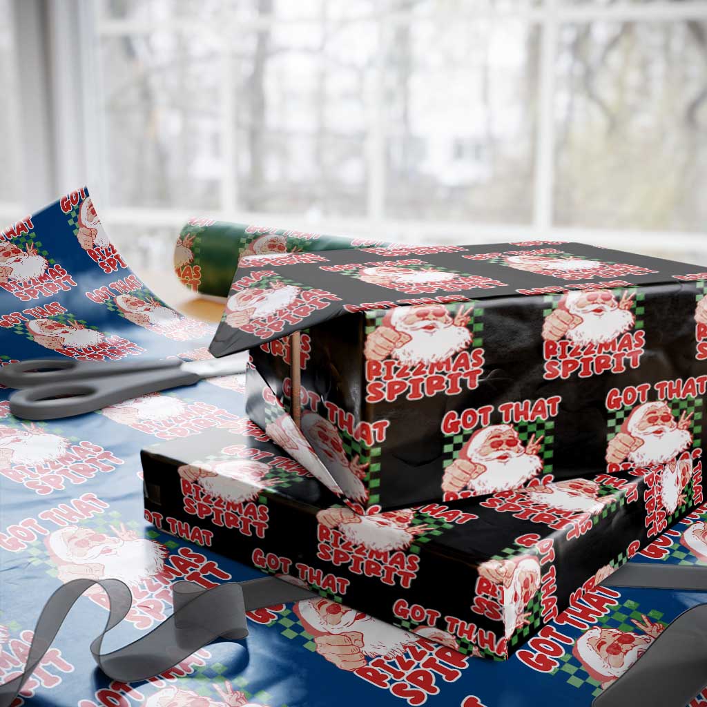 Funny Santa Rizz Xmas Wrapping Paper Roll Got That Rizzmas Spirit Retro Groovy