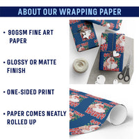 Funny Santa Rizz Xmas Wrapping Paper Roll Got That Rizzmas Spirit Retro Groovy