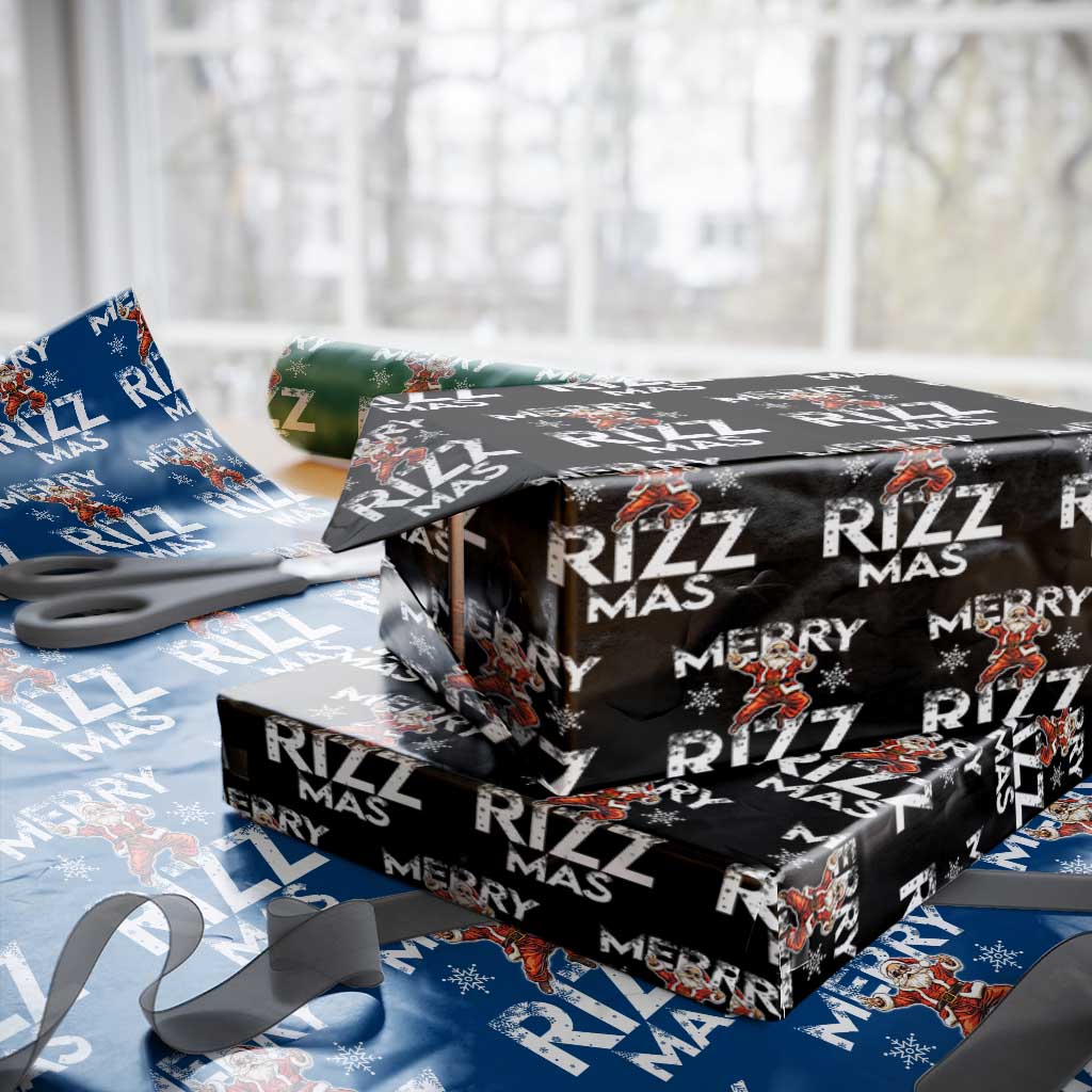 Funny Santa Rizz Xmas Wrapping Paper Roll Merry Rizz Mas Cool