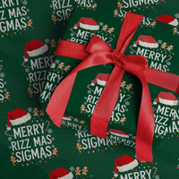 Funny Santa Rizz Xmas Wrapping Paper Roll Merry Rizzmas Sigmas