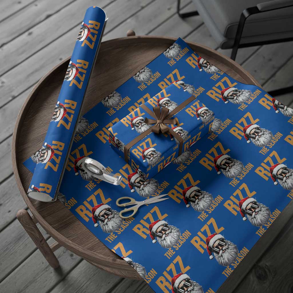 Funny Santa Rizz Xmas Wrapping Paper Roll Rizz The Season