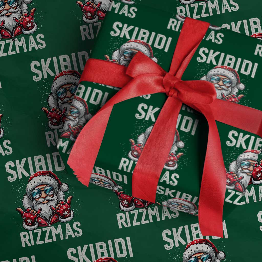 Funny Santa Rizz Xmas Wrapping Paper Roll Skibidi Rizzmas Gen Alpha Slang Cool Santa