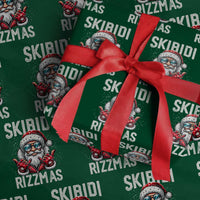 Funny Santa Rizz Xmas Wrapping Paper Roll Skibidi Rizzmas Gen Alpha Slang Cool Santa