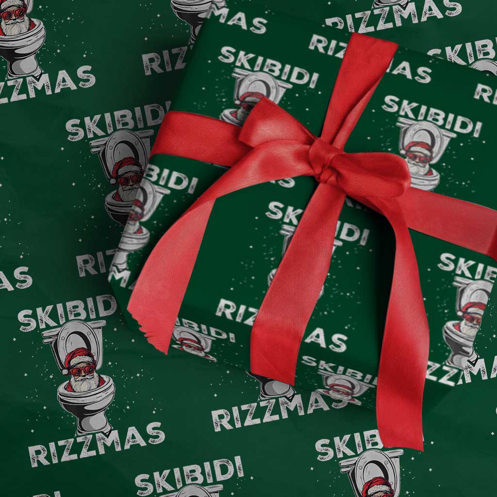 Funny Santa Rizz Xmas Wrapping Paper Roll Skibiti Toilet Rizzmas