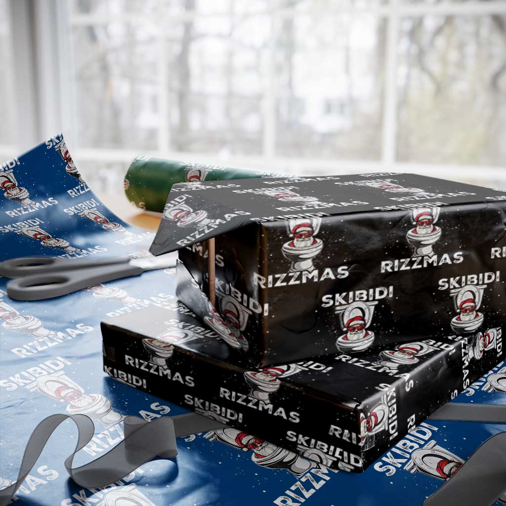 Funny Santa Rizz Xmas Wrapping Paper Roll Skibiti Toilet Rizzmas