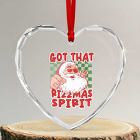 Funny Santa Rizz Xmas Heart Crystal Glass Ornament Got That Rizzmas Spirit Retro Groovy - Wonder Print Shop