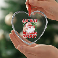 Funny Santa Rizz Xmas Heart Crystal Glass Ornament Got That Rizzmas Spirit Retro Groovy - Wonder Print Shop