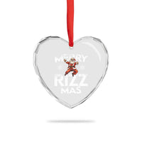 Funny Santa Rizz Xmas Heart Crystal Glass Ornament Merry Rizz Mas Cool - Wonder Print Shop