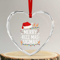 Funny Santa Rizz Xmas Heart Crystal Glass Ornament Merry Rizzmas Sigmas - Wonder Print Shop