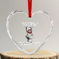 Funny Santa Rizz Xmas Heart Crystal Glass Ornament Skibiti Toilet Rizzmas - Wonder Print Shop