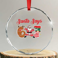 Funny Santa Says Six Seven Meme Crystal Glass Ornament Holiday Gift For Gen Z - Wonder Print Shop