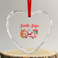 Funny Santa Says Six Seven Meme Heart Crystal Glass Ornament Holiday Gift For Gen Z - Wonder Print Shop