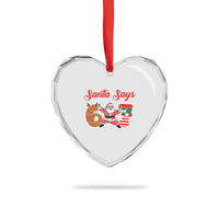 Funny Santa Says Six Seven Meme Heart Crystal Glass Ornament Holiday Gift For Gen Z - Wonder Print Shop