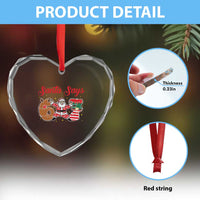 Funny Santa Says Six Seven Meme Heart Crystal Glass Ornament Holiday Gift For Gen Z - Wonder Print Shop