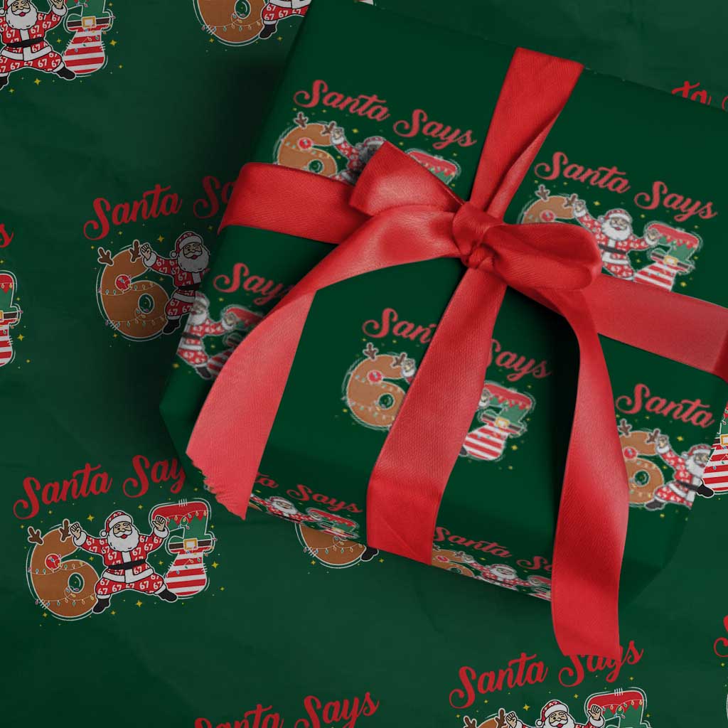 Funny Santa Says Six Seven Meme Wrapping Paper Roll Holiday Gift For Gen Z - Wonder Print Shop