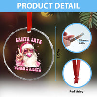 Funny Santa Says Womens Rights Crystal Glass Ornament Feminist Activist Christmas Gift - Wonder Print Shop