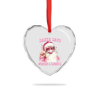 Funny Santa Says Womens Rights Heart Crystal Glass Ornament Feminist Activist Christmas Gift - Wonder Print Shop