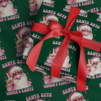 Funny Santa Says Womens Rights Wrapping Paper Roll Feminist Activist Christmas Gift - Wonder Print Shop