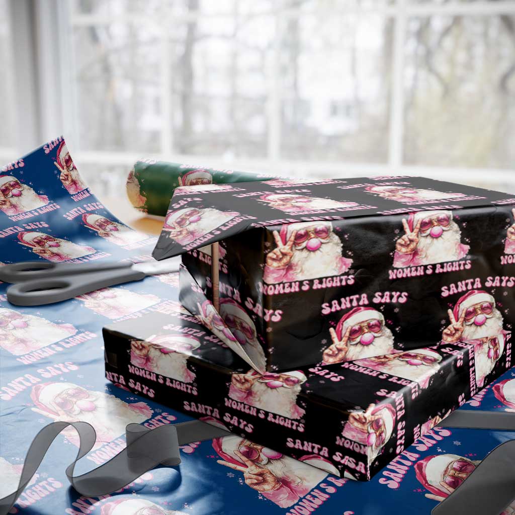 Funny Santa Says Womens Rights Wrapping Paper Roll Feminist Activist Christmas Gift - Wonder Print Shop