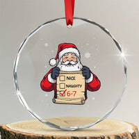 Funny Santa Six Seven Meme Crystal Glass Ornament Gen Z Christmas Gift - Wonder Print Shop