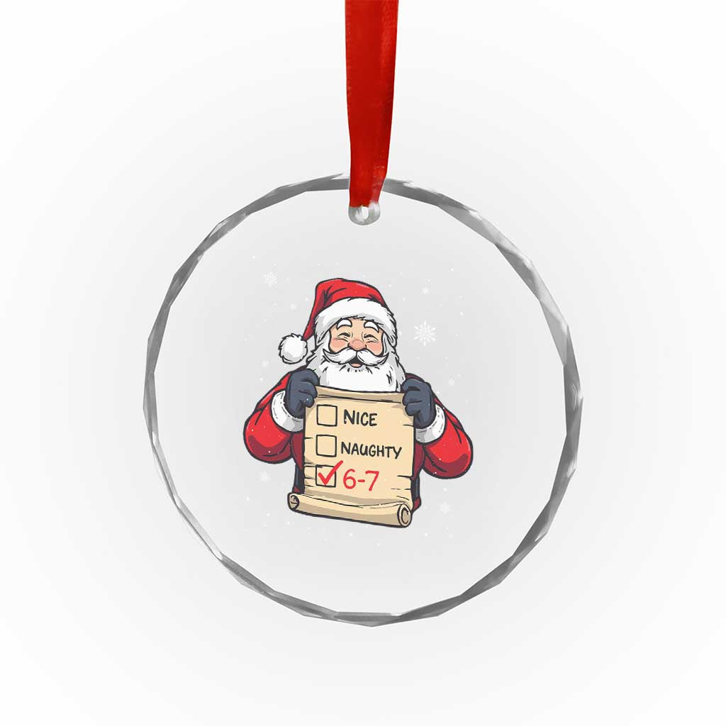 Funny Santa Six Seven Meme Crystal Glass Ornament Gen Z Christmas Gift - Wonder Print Shop