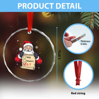Funny Santa Six Seven Meme Crystal Glass Ornament Gen Z Christmas Gift - Wonder Print Shop
