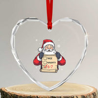 Funny Santa Six Seven Meme Heart Crystal Glass Ornament Gen Z Christmas Gift - Wonder Print Shop
