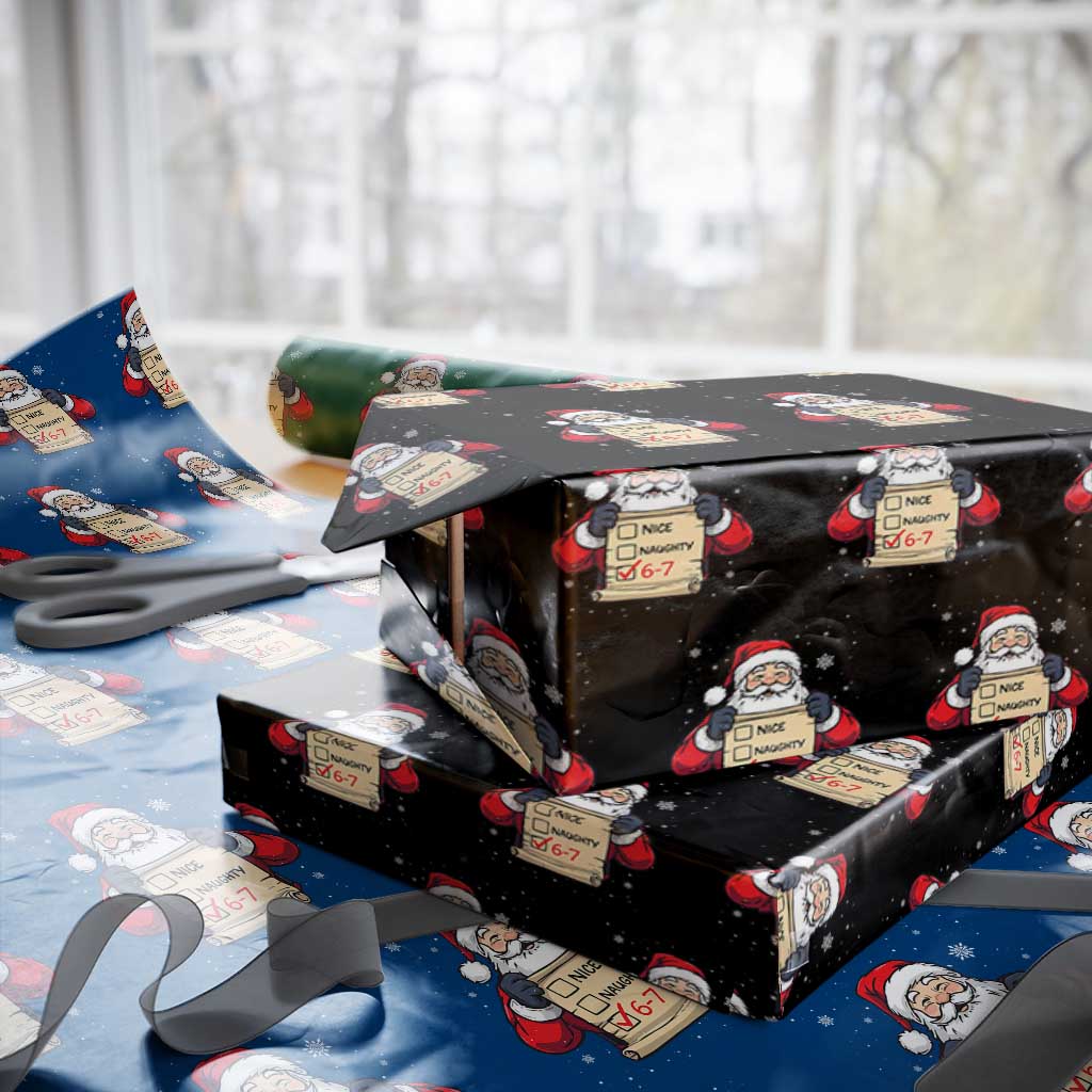 Funny Santa Six Seven Meme Wrapping Paper Roll Gen Z Christmas Gift - Wonder Print Shop