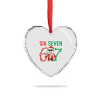 Funny Santa Skeleton Says Six Seven Heart Crystal Glass Ornament Christmas Meme Gift - Wonder Print Shop
