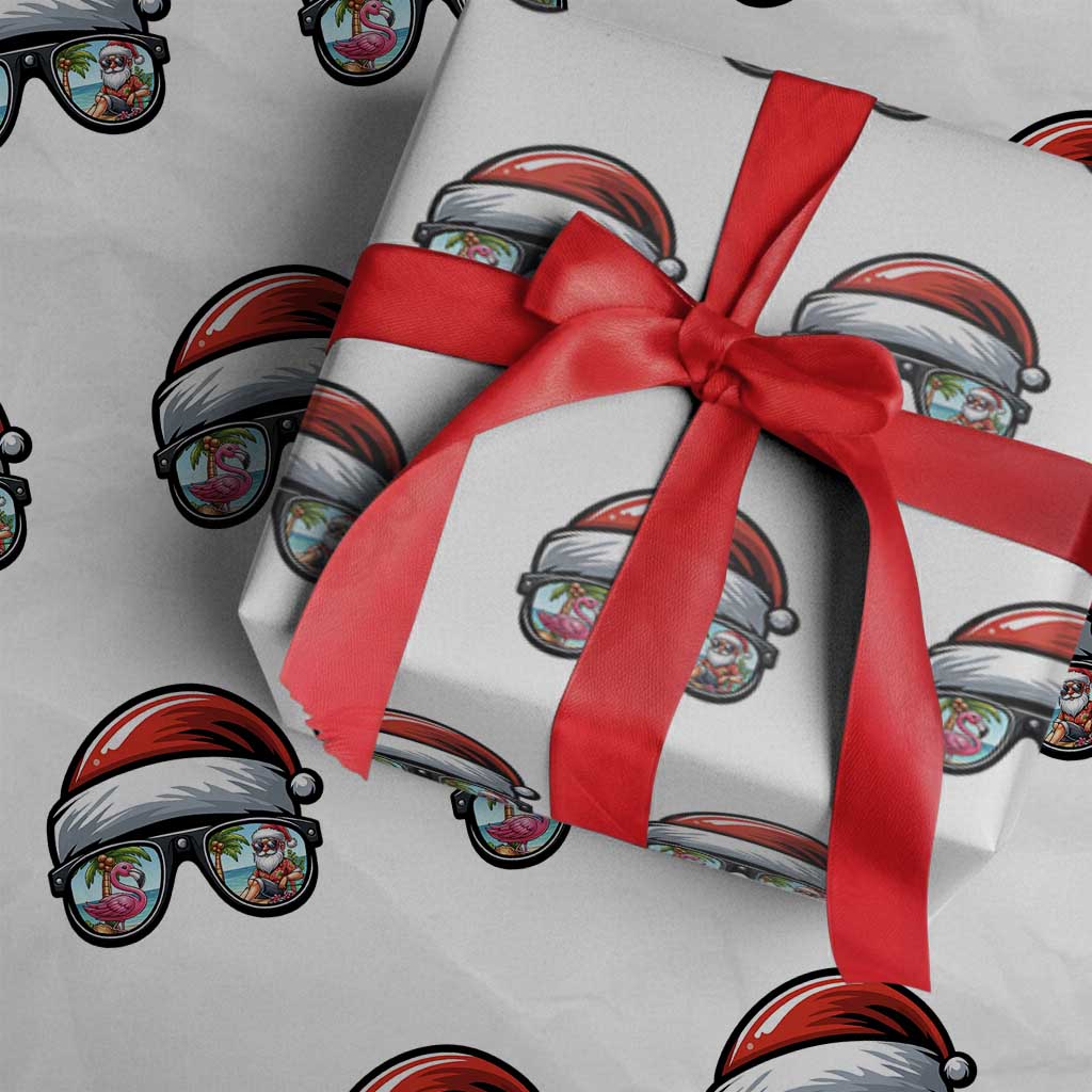 Funny Santa Sunglasses Wrapping Paper Roll Beach Christmas Vacation Graphic