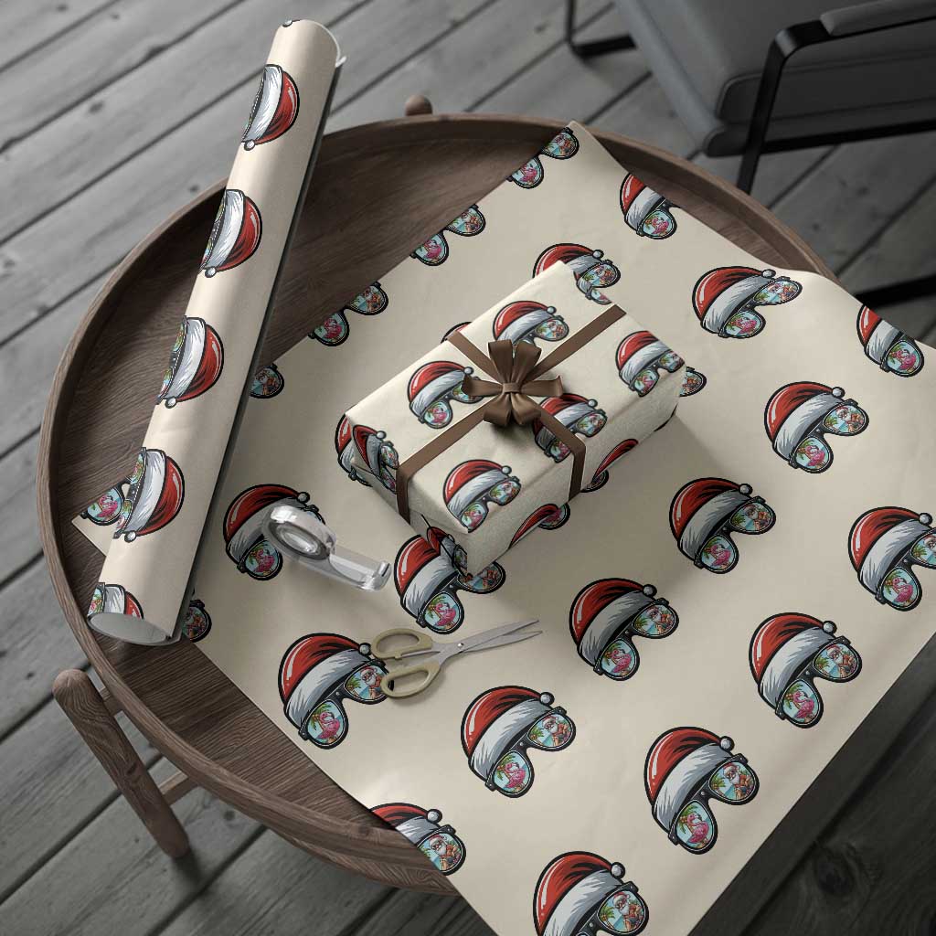 Funny Santa Sunglasses Wrapping Paper Roll Beach Christmas Vacation Graphic