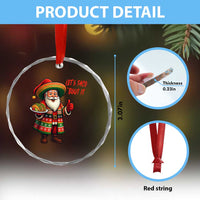 Funny Santa Taco Mexican Crystal Glass Ornament Let Us Taco About It TS14