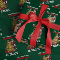 Funny Santa Taco Wrapping Paper Roll All I Want For Christmas Is Taco - Wonder Print Shop
