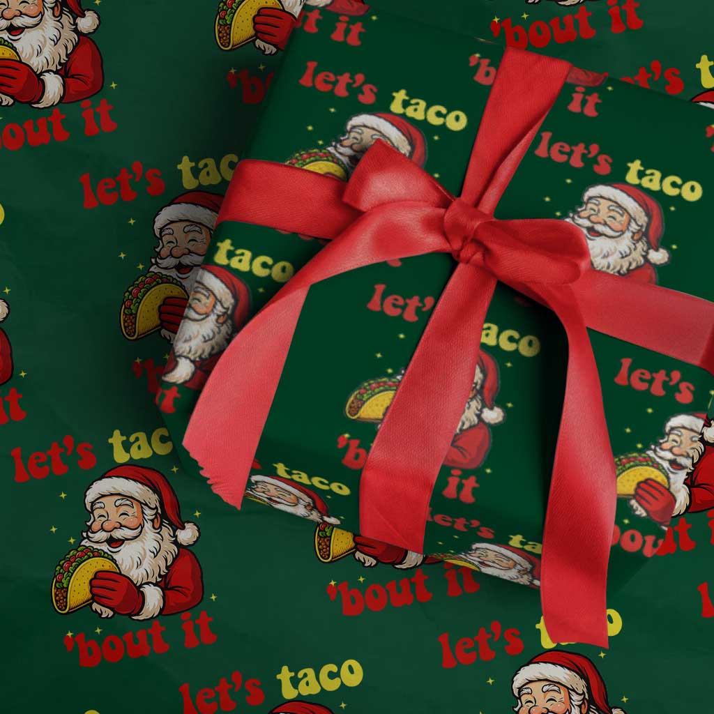 Funny Santa Taco Wrapping Paper Roll Let Us Taco About It - Wonder Print Shop