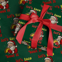 Funny Santa Taco Wrapping Paper Roll Let Us Taco About It - Wonder Print Shop