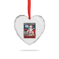 Funny Santa Tech Support Christmas Heart Crystal Glass Ornament Rebooting Christmas Geek Humor Gift - Wonder Print Shop