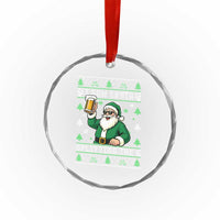 Funny Santa Ugly Christmas Crystal Glass Ornament Drinking Beer Splitting G Inappropriate Adult Humor - Wonder Print Shop