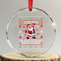 Funny Santa Ugly Christmas Crystal Glass Ornament I Got Hos in Different Area Codes - Wonder Print Shop