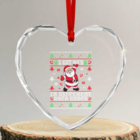 Funny Santa Ugly Christmas Heart Crystal Glass Ornament I Got Hos in Different Area Codes - Wonder Print Shop