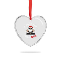 Funny Santa Xmas Heart Crystal Glass Ornament I Do It For The Ho's Rude Xmas - Wonder Print Shop